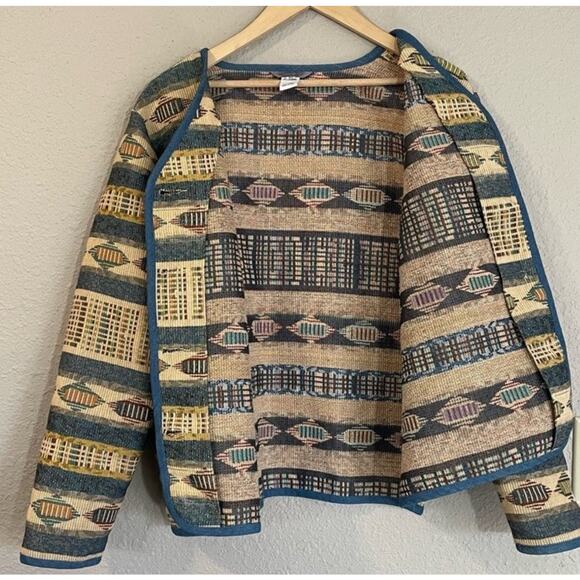 VTG. Stonebridge Western Blazer Jacket  Womens M Tapestry Concho Button Outdoors - Picture 9 of 13